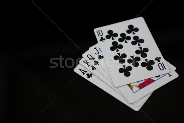 Primo piano carte nero successo giocare sorridere Foto d'archivio © wavebreak_media