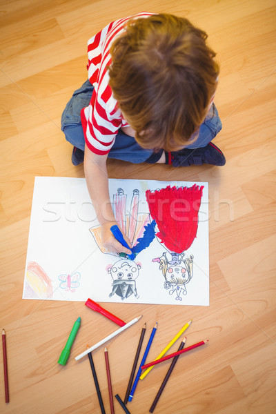 Small boy drawing on paper Stock photo © wavebreak_media