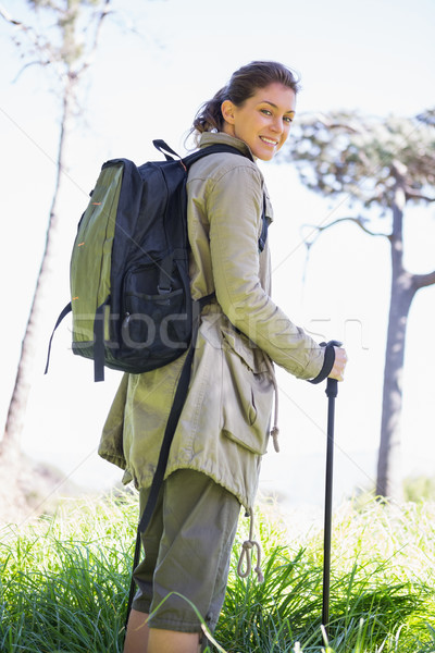 Woman with hiking sticks Stock photo © wavebreak_media