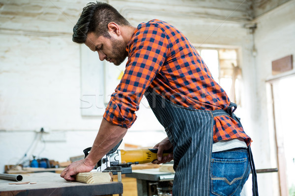 木匠 工作的 塵土飛揚 車間 建設 男子 商業照片 © wavebreak_media