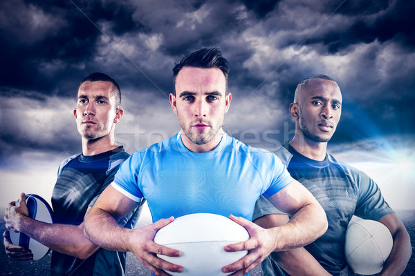Afbeelding taai rugby spelers stormachtig Stockfoto © wavebreak_media