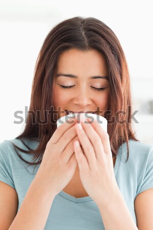 Stock photo: Anger young businesswoman shouting 