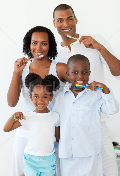 Stock foto: Lächelnd · Familie · Bad · Kind · Gesundheit