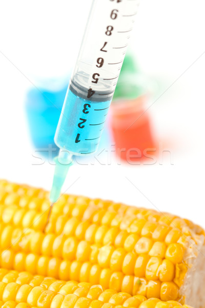 Jeringa maíz blanco vidrio verde medicina Foto stock © wavebreak_media