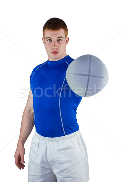Rögbi játékos rögbilabda portré fehér kéz Stock fotó © wavebreak_media