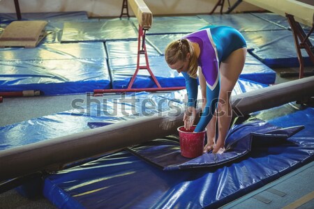 Portrait of teenage girl practicing rock climbing Stock photo © wavebreak_media