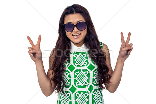 азиатских женщину мира знак рук Сток-фото © wavebreak_media