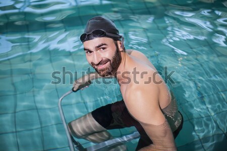 Stockfoto: Moe · man · rand · zwembad · water