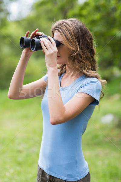 若い女性 見える 双眼鏡 森林 女性 ツリー ストックフォト © wavebreak_media