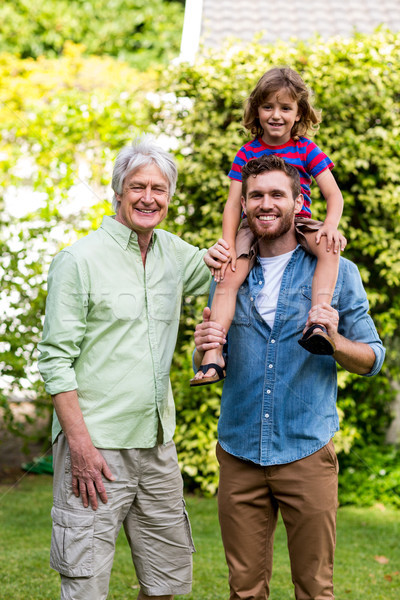 Großvater stehen Sohn tragen Enkel Porträt Stock foto © wavebreak_media