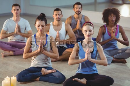 Instructeur yoga klasse fitness studio Stockfoto © wavebreak_media