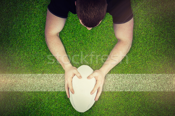 Composite image of a rugby player scoring a try Stock photo © wavebreak_media