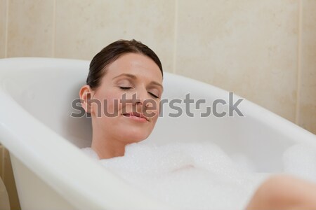 笑みを浮かべて 若い女性 泡風呂 ホーム 女性 セクシー ストックフォト © wavebreak_media