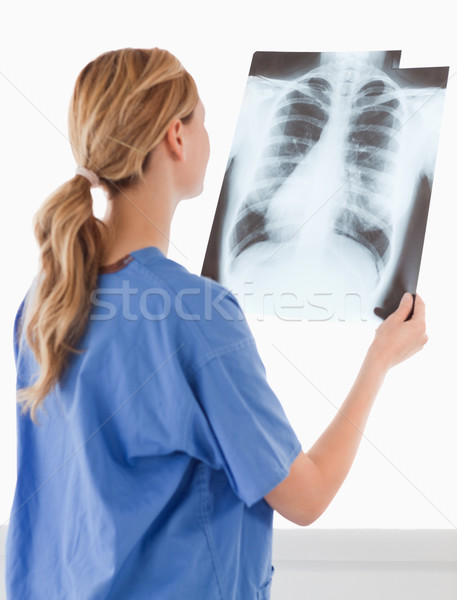 Izolált női orvos néz röntgen lány Stock fotó © wavebreak_media