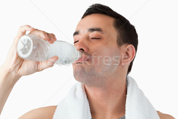 Jonge mannelijke genieten nippen water training Stockfoto © wavebreak_media