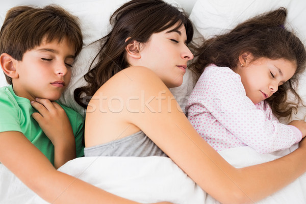 Mother and children asleep Stock photo © wavebreak_media