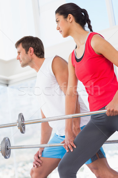 Passen halten Fitnessstudio Seitenansicht junger Mann Stock foto © wavebreak_media