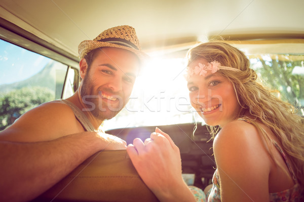 Foto stock: Pareja · carretera · viaje · mujer · coche