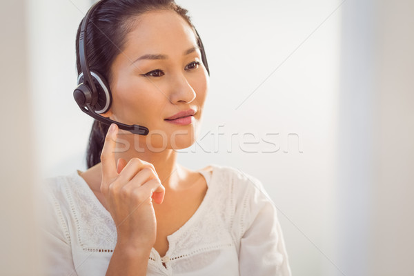 Call center képviselő headset fiatal iroda terv Stock fotó © wavebreak_media