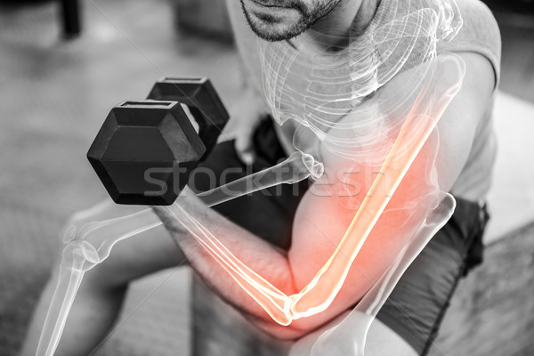 руки сильный человека спортзал цифровой композитный фитнес Сток-фото © wavebreak_media