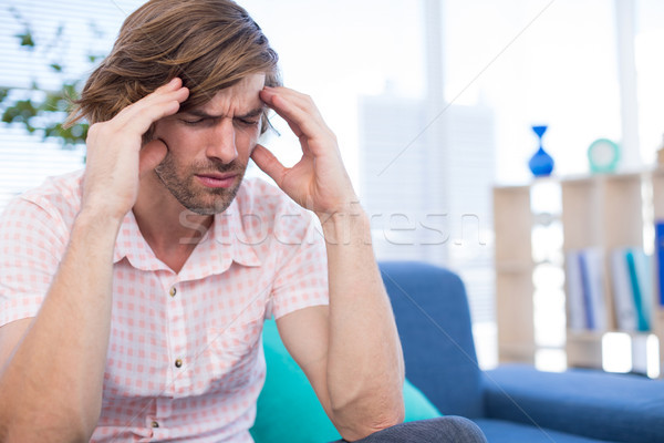 Depresji mężczyzna wykonawczej posiedzenia sofa biuro Zdjęcia stock © wavebreak_media