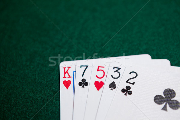 Karty do gry poker tabeli kasyno zielone sukces Zdjęcia stock © wavebreak_media