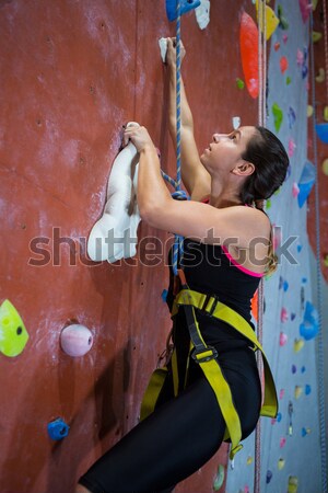 Determined teenage girl practicing rock climbing Stock photo © wavebreak_media