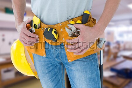 Mid section of woman wearing safety harness Stock photo © wavebreak_media