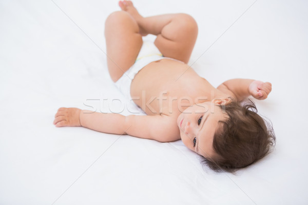 [[stock_photo]]: Vue · cute · bébé · lit · maison