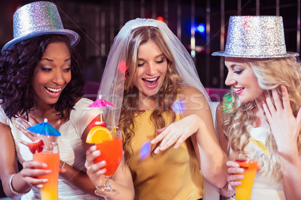 Foto stock: Meninas · festa · clube · mulher · feliz