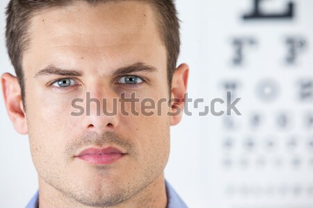 Stockfoto: Man · contactlens · oog · grafiek · portret