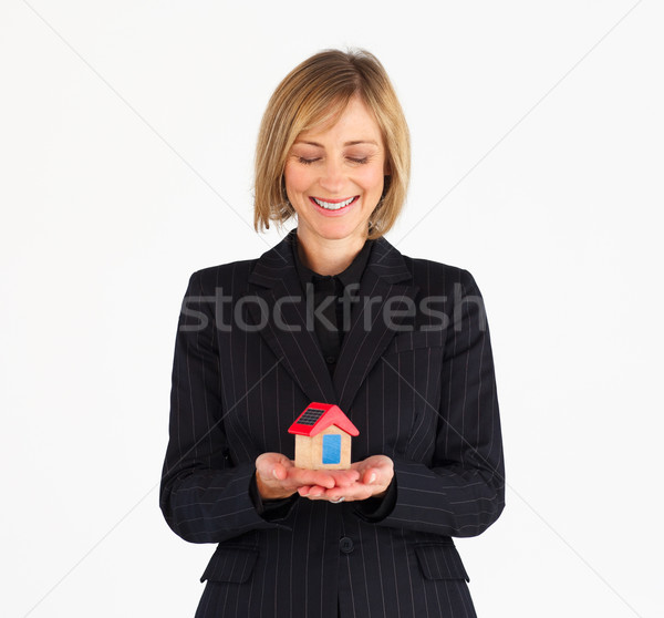 [[stock_photo]]: Maturité · femme · d'affaires · maison · souriant · femme