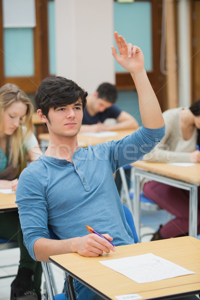Diák kéz kérdez kérdés vizsga előcsarnok Stock fotó © wavebreak_media