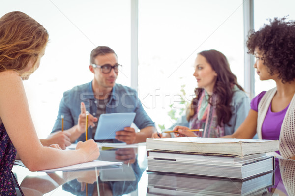 Stockfoto: Mode · studenten · werken · team · college · computer