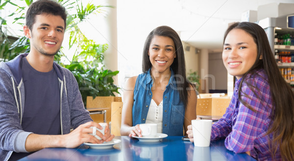 Jeunes élèves souriant caméra café Université [[stock_photo]] © wavebreak_media