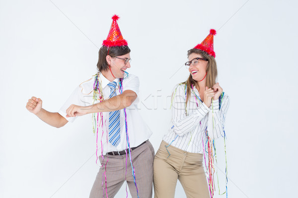 Mutlu çift dans beyaz adam moda Stok fotoğraf © wavebreak_media
