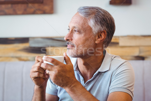 Mann Sitzung Kaffeehaus Kaffee Tabelle Tee Stock foto © wavebreak_media