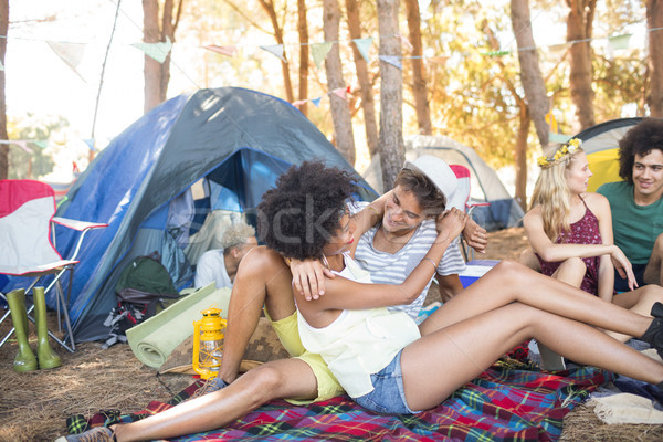 Affectionate couple camping at campsite Stock photo © wavebreak_media