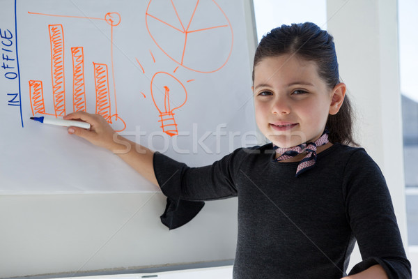 Porträt Geschäftsfrau schriftlich stehen Büro Stock foto © wavebreak_media