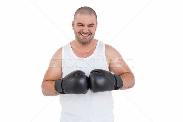 Boxer wearing head protector and gloves Stock photo © wavebreak_media