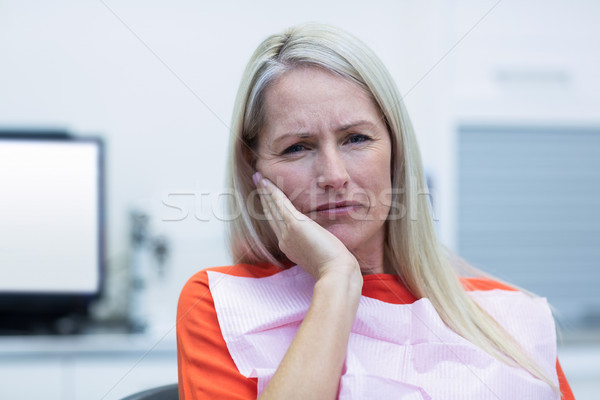 Ongelukkig vrouw kiespijn portret triest interieur Stockfoto © wavebreak_media