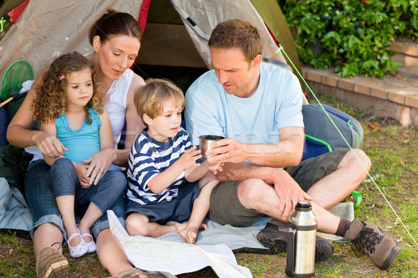 Liebenswert Familie camping Garten Frau Mädchen Stock foto © wavebreak_media