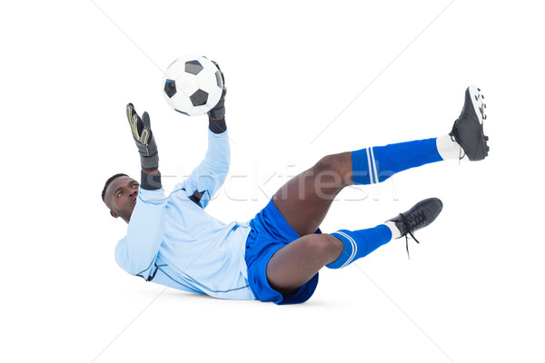 Kapus kék készít mentés fehér futball Stock fotó © wavebreak_media