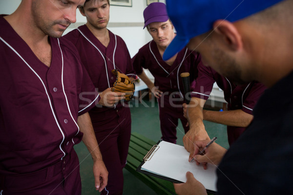 Baseball Team Planung Trainer stehen Stock foto © wavebreak_media