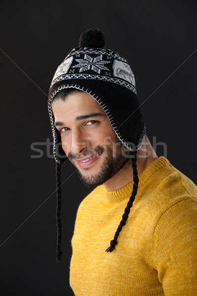 Foto stock: Retrato · sorridente · homem · seis · preto · feliz