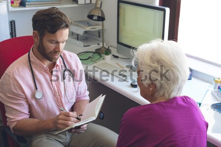 Female doctor checking blood pressure of patient Stock photo © wavebreak_media
