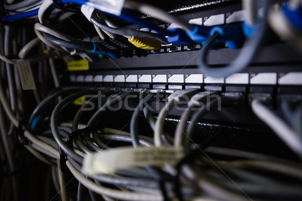 Close-up of ethernet connected in socket Stock photo © wavebreak_media