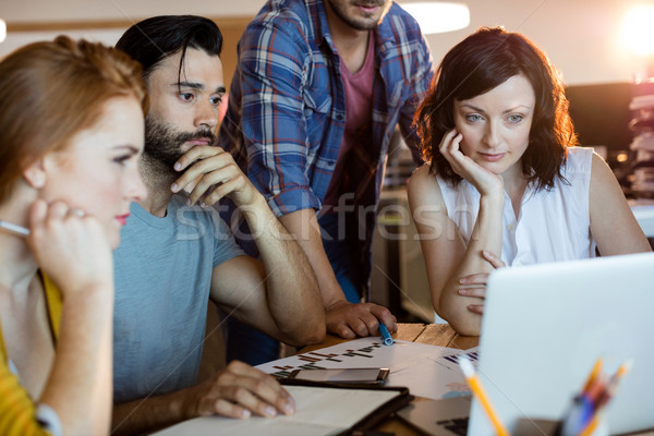 Kreatív üzleti csapat megbeszél laptop iroda üzlet Stock fotó © wavebreak_media