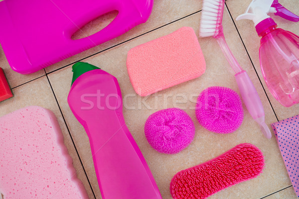 Close up of pink cleaning products Stock photo © wavebreak_media