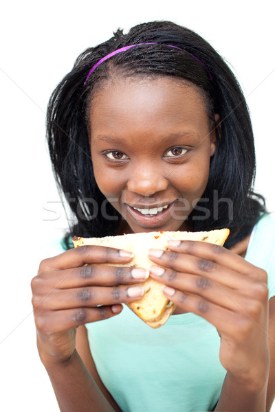 Feliz comer sándwich blanco salud Foto stock © wavebreak_media